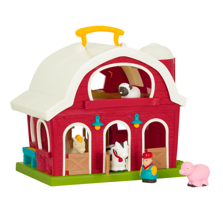 Battat Big Red Barn, Animal Farm Playset  Learning Toy for Toddlers, 18M Plus, 13.5" x 9"x 12"