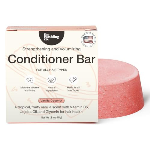 The Earthling Co. Volumizing Conditioner Bar For Thickening, Fullness, Strength, and Hair Growth - Sulfate, Silicone, Paraben Free for Thinning, Flat