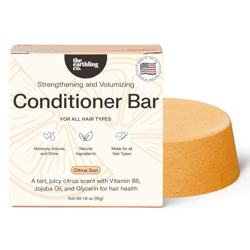 The Earthling Co. Volumizing Conditioner Bar For Thickening, Fullness, Strength, and Hair Growth - Sulfate, Silicone, Paraben Free for Thinning, Flat