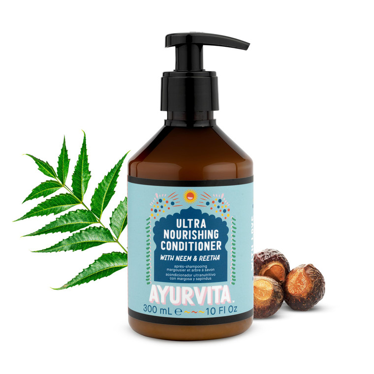 AyurVita Nourishing Conditioner for Women & Men - Neem & Reetha Natural Ayurvedic Herbal Care - Repairs & Nourishes All Hair & Scalp Types - Daily Co