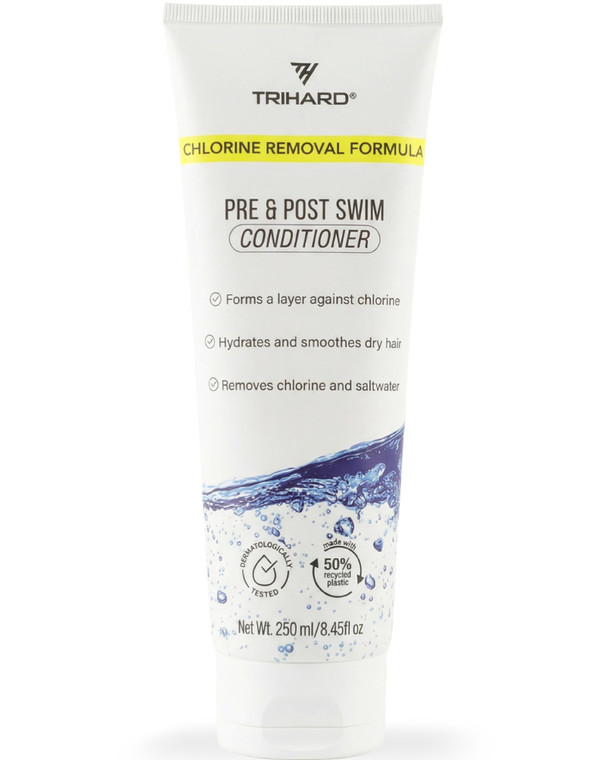 TRIHARD Chlorine Defense Swim Conditioner, Protect and Hydrate Hair from Pool and Ocean, Chlorine and Saltwater Pre and Post Swim Hair Protection, Hy