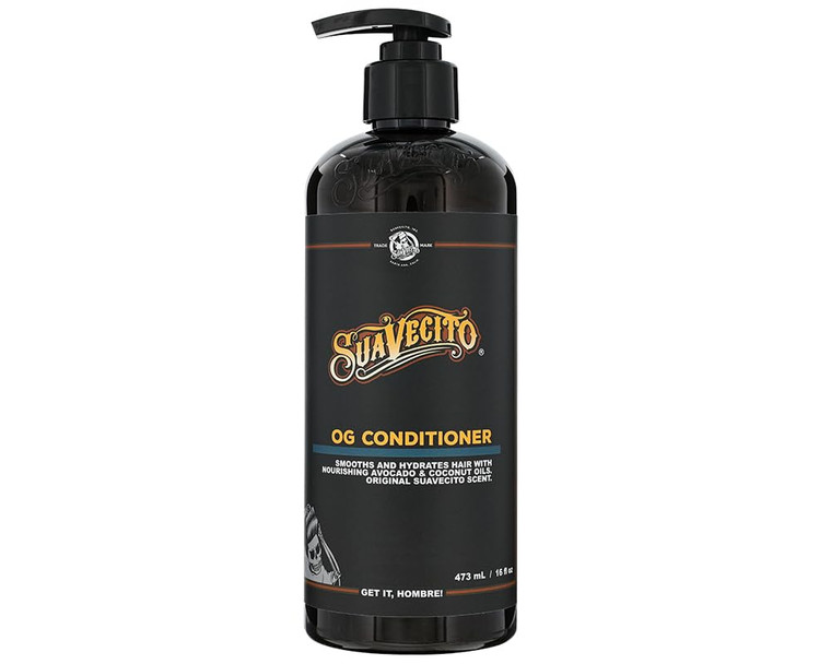 Suavecito OG Conditioner 16 oz Pump Bottle - Original Scent - Smooths & Hydrates, Nourishes & Moisturizes with Avocado and Coconut Oils - Repairs Dry