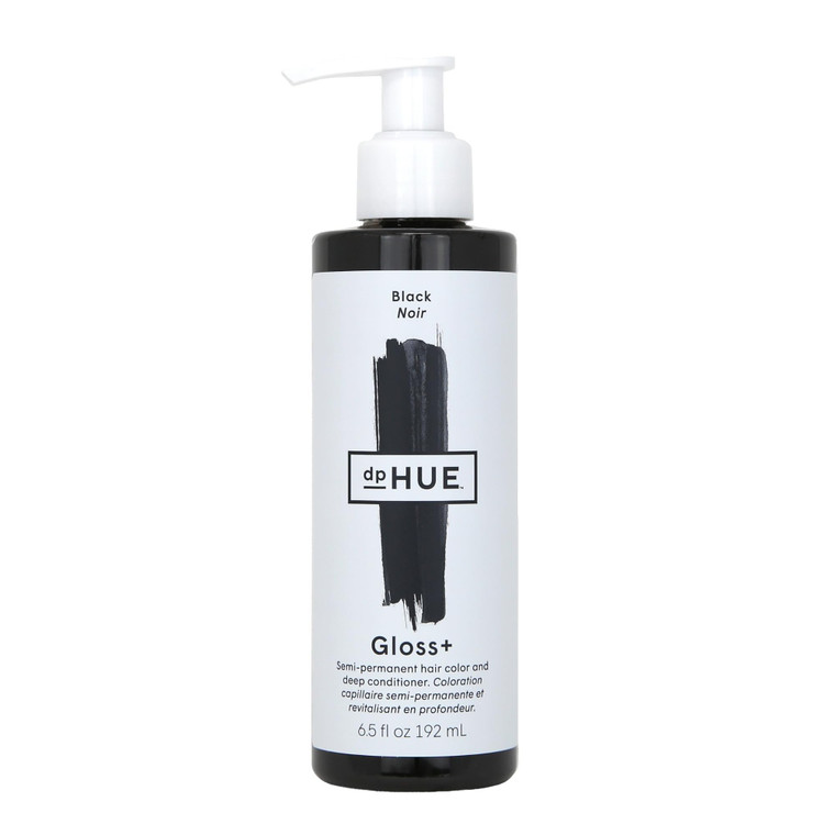 dpHUE Gloss+, Black - 6.5 oz (8-12 Applications) - Semi-Permanent Hair Color & Conditioner - Lasts Up to Eight Washes - Paraben, SLS & SLES Sulfate F