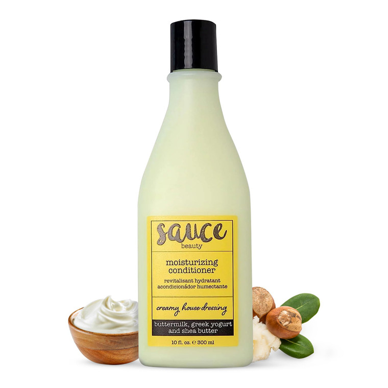 SAUCE BEAUTY Creamy House Dressing Hair Conditioner for Curly Hair, Fine to Medium Hair - Frizz Control Detangler (10 Fl Oz) | Moisturizing, with She