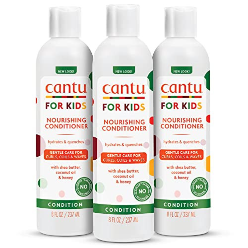 Cantu Care for Kids Nourishing Sulfate-free Conditioner with Shea Butter, 8 fl oz (Pack of 3)