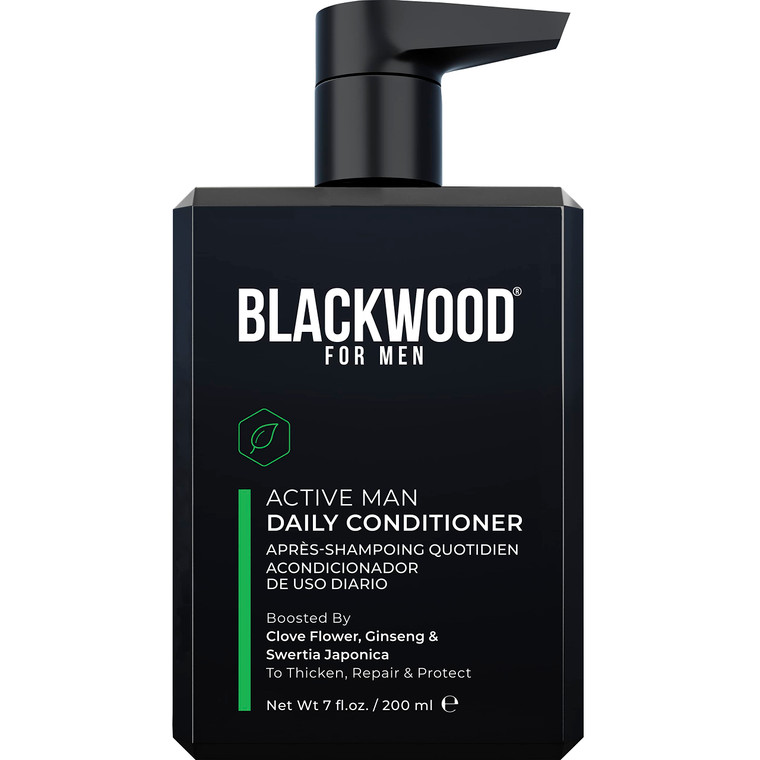 BLACKWOOD FOR MEN Active Man Daily Conditioner - Men's Thickening Conditioner for Hair Loss & Dandruff - Deep Treatment for Shine - Natural Vegan For