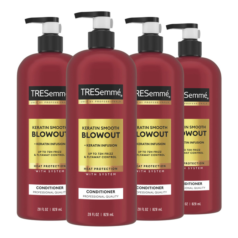 TRESemmé Keratin Smooth Conditioner 4 pack for Frizzy Hair, Formulated with Lamellar-Discipline, 28 Fl Oz