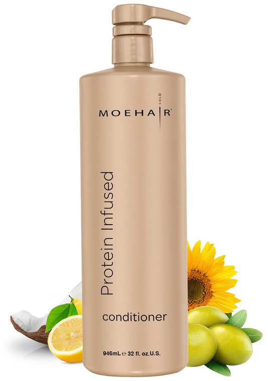 MOEHAIR Protein Infused Hair Conditioner (32 Fl oz) for Chemically Treated, Damaged Dry Hair | Smoothens Split Ends | Adds Shine and Luster