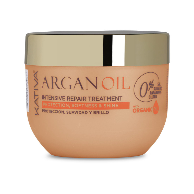 Kativa Argan Oil Intensive Repair Treatment Mask (250 ML), Moisturizing and Protective for Dry or Damaged Hair, Salt & Sulfate Free, Gluten & Paraben