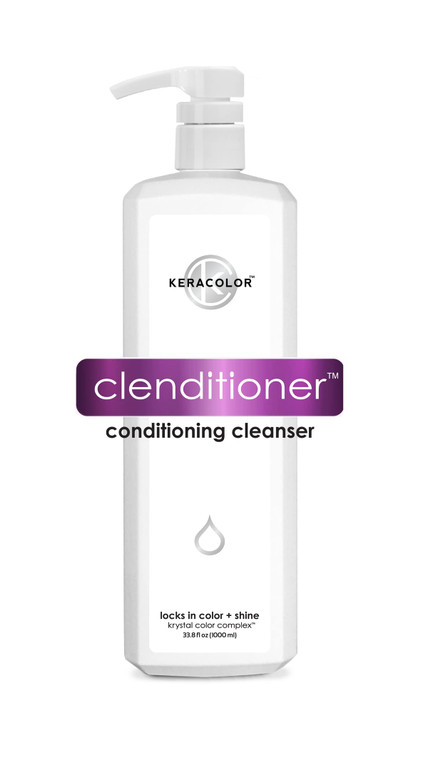 KERACOLOR Clenditioner Cleansing Conditioner Color Safe Prevents Fade - Replaces Your Shampoo, Keratin Infused, 33.8 Fl Oz