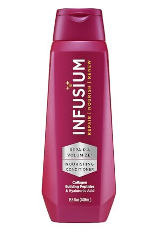 Infusium Repair and Volumize Conditioner - Hair Conditioner with Collagen and Hyaluronic Acid - Plumps Hair, Reduces Brittleness and Frizz - 13.5 oz