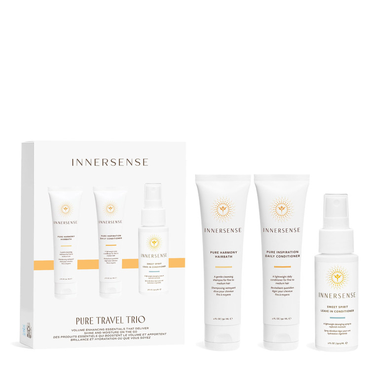 Innersense Organic Beauty - Pure Harmony Travel Hair Trio | Non-Toxic, Cruelty-Free, Clean Haircare (Pure Harmony Hairbath + Conditioner, Sweet Spiri