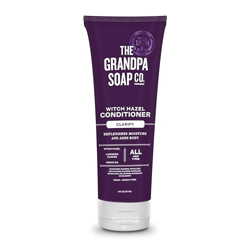 The Grandpa Soap Company Clarifying Witch Hazel Conditioner - Relieves Scalp Conditions and Protects Against Buildup, With Lavender Flower, Sulfates