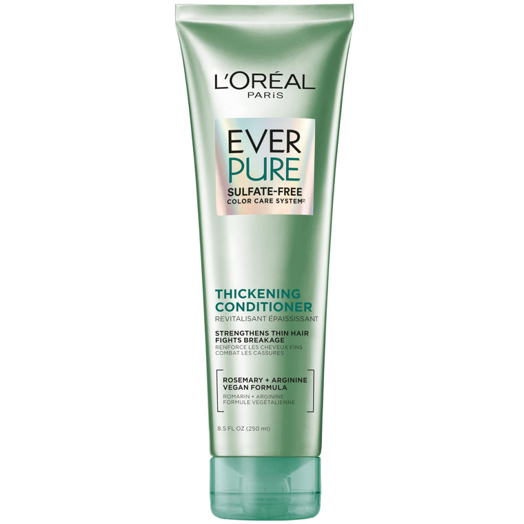 L'Oreal Paris Thickening Sulfate Free Conditioner, Thickens + Strengthens Thin, Fragile Hair, Hair Care with Rosemary Leaf, EverPure, 8.5 Fl Oz (Pack