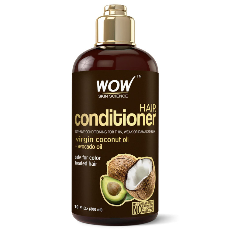WOW Skin Science Hair Conditioner - Coconut & Avocado Oil - Restore Dry, Damaged Hair - Increase Gloss - Reduce Split Ends, Frizz - Sulfate, Silicone