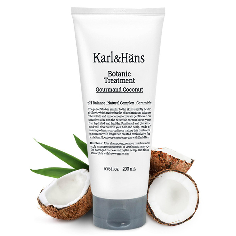 Karl&Hans Botanic Gourmand Coconut Conditioner Hair Treatment - Organic, Silicone-Free, Moisturizing with Ceramide, Coconut Oil & Natural Extracts fo