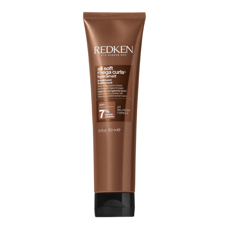Redken All Soft Mega Curls Hydramelt Leave-In Treatment | For Extremely Dry Hair | For Curly & Coily Hair | Ultra Moisturizing Hair Lotion Enhances S