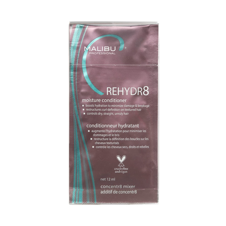Malibu C REHYDR8 Moisture Conditioner (6 Packets) - Hydration Boosting Concentrate for Dry, Brittle Hair - Strand Reviving, Hydrating Conditioner for