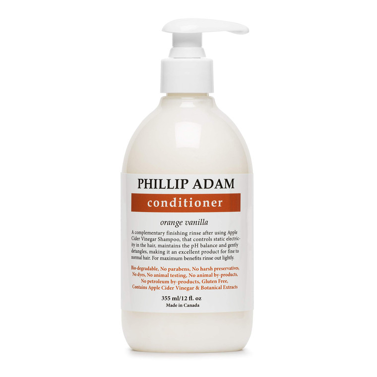 Phillip Adam Orange Vanilla Conditioner for Smooth and Shiny Hair - No Harsh Chemicals - Safe for Color Treated Hair - Delicious Natural Scent - 12 O
