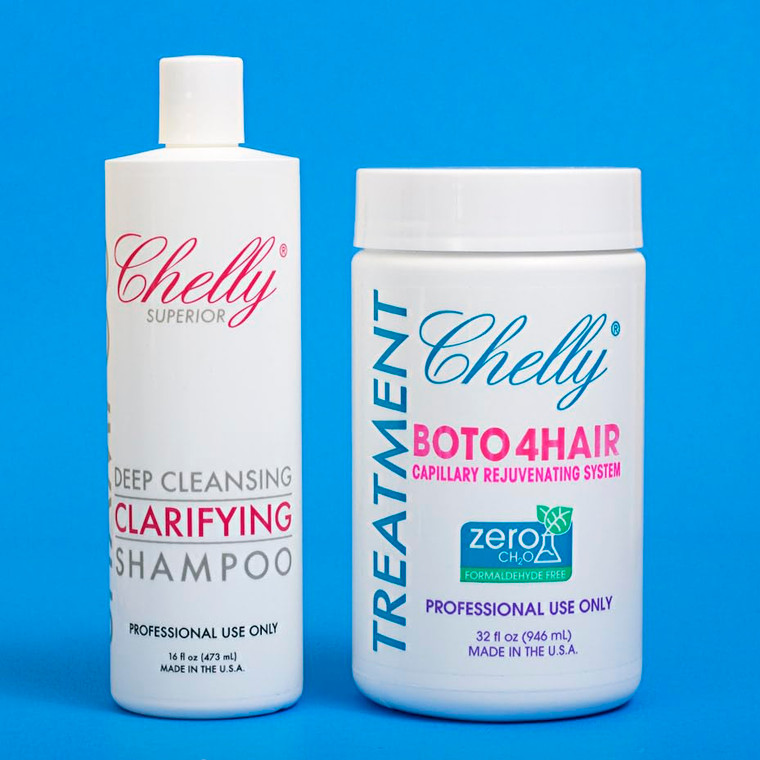 Combo Chelly Hair Treatment Capillary Rejuvenating System FORMALDEHYDE FREE 32 fl oz. + Clarifying Shampoo 16 fl
