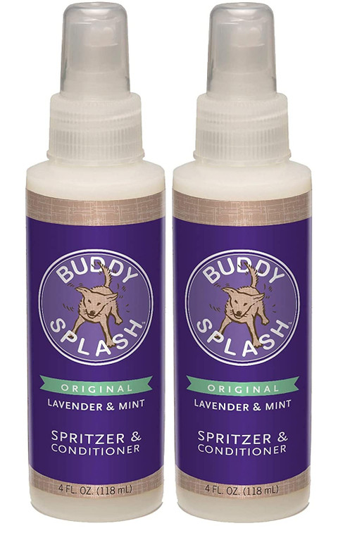 Buddy Splash 2 Pack of Original Lavender and Mint Spritzer and Conditioner, 4 Fluid Ounces Each
