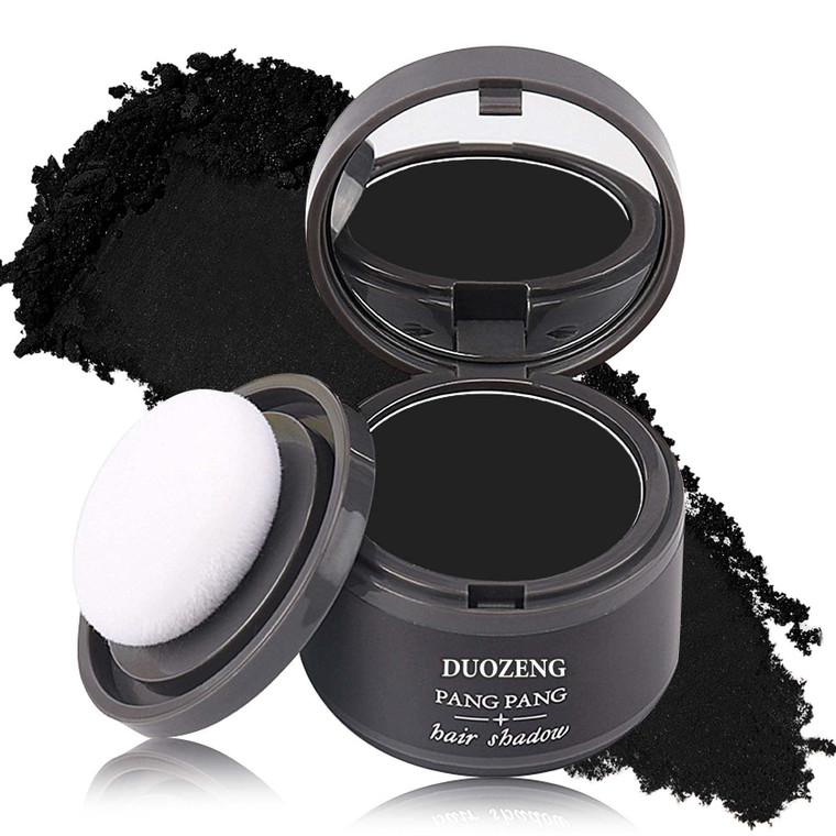 Hairline Powder Root Touch Up Hair Color,Hair Powder for Women & Men,Hairline Shadow Toppers for Thinning Hair(Black)