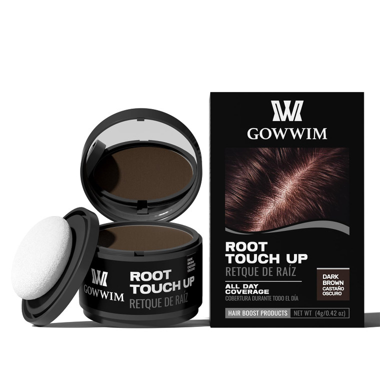 gowwim Hairline Powder(Dark Brown) Hair Root Dye, Instantly Hair Color Shadow Cover Gray Hair Root, Hair Touch-Up, Thin Hair Powder 4 g