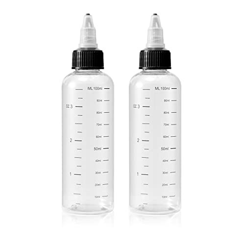 driew Applicator Bottles for Hair, 16.9oz Hair Squeeze Bottle for liquids Twist-On Top Tip Cap with Ratio Graduated Scale Color Applicator Bottle Dye