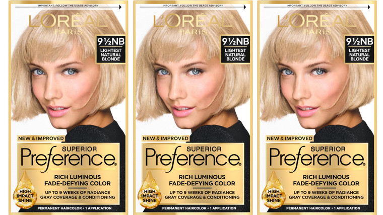 L'Oreal Paris Superior Preference Luminous Fade-Defying Permanent Hair Color, Hair Dye For Up to 9 Weeks of Radiance, Lightest Natural Blonde 9.5NB,