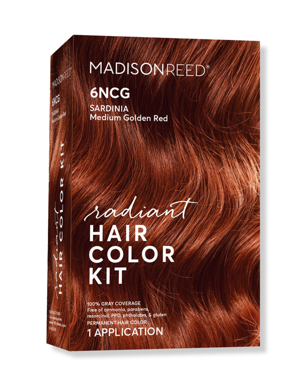 Madison Reed Radiant Hair Color Kit - 6NCG Medium Golden Red with Copper Tones (Sardinia Red), Dimensional Gray Hair Blending Permanent Hair Dye, PPD