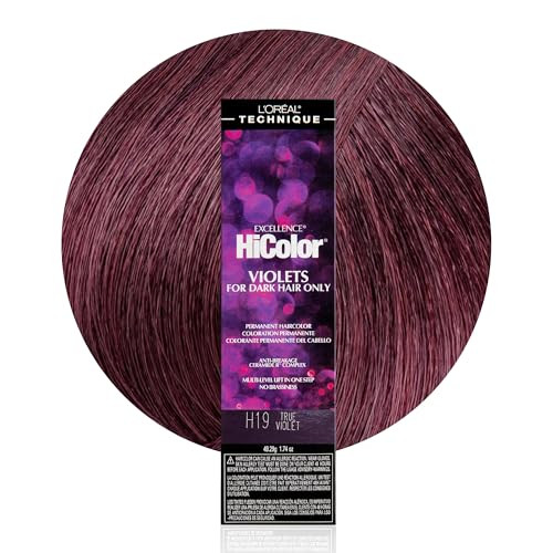 L'OREAL TECHNIQUE HiColor Violet & Black Shades Permanent Hair Color - Anti-Breakage Ceramide R Complex, Multi-Lift With No Brassiness, For Dark Base
