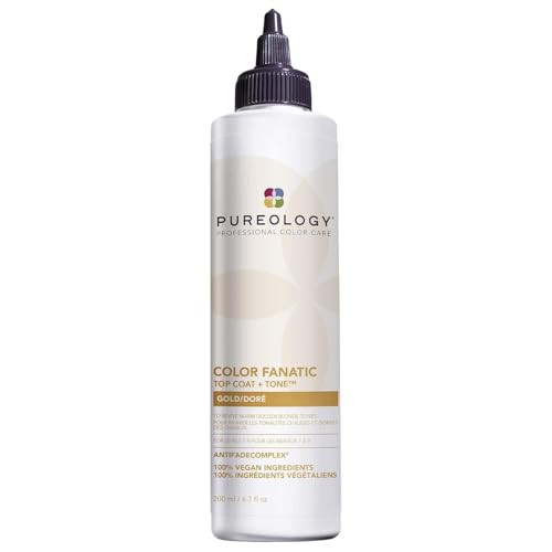 Pureology Color Fanatic Top Coat + Tone Gold High-Gloss Hair Toner | Hair Gloss for Color-Treated Hair | Glaze For Warm Strawberry Blonde Hair | 6.7