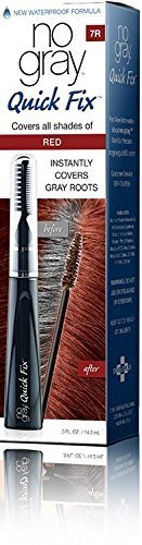 No Gray Quick Fix, Red, Instantly Hide Gray Roots, Easy to Use 3 Comb Applicator, Compact & Travel Friendly