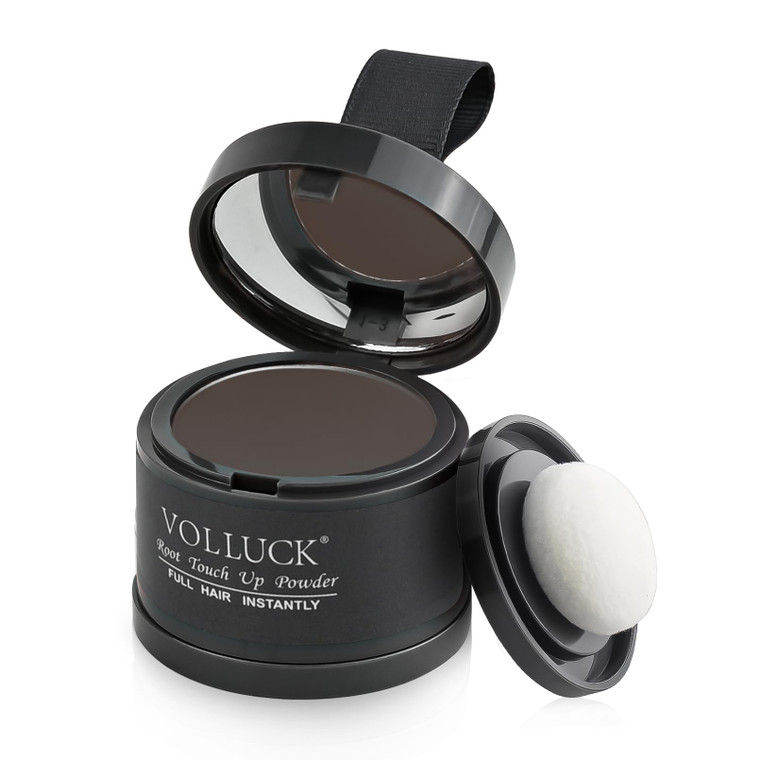 VOLLUCK Root Touch up Powder, Instant Hairline Powder for Thinning Areas and Gray Hair Coverage, Natural and Non-greasy Root Cover up for Women and M
