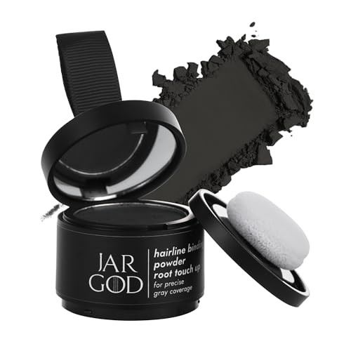 JARGOD Hairline Powder Root Touch-Up Temporary Concealing Powder for Women & Men, Instant Gray Coverage, Black (0.14 Ounce, Pack of 1)