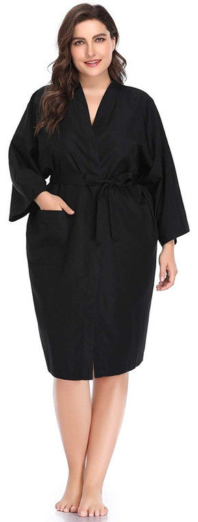 PERFEHAIR Salon Robes Smock for Clients, Hair Salon Client Gown Cape, Black