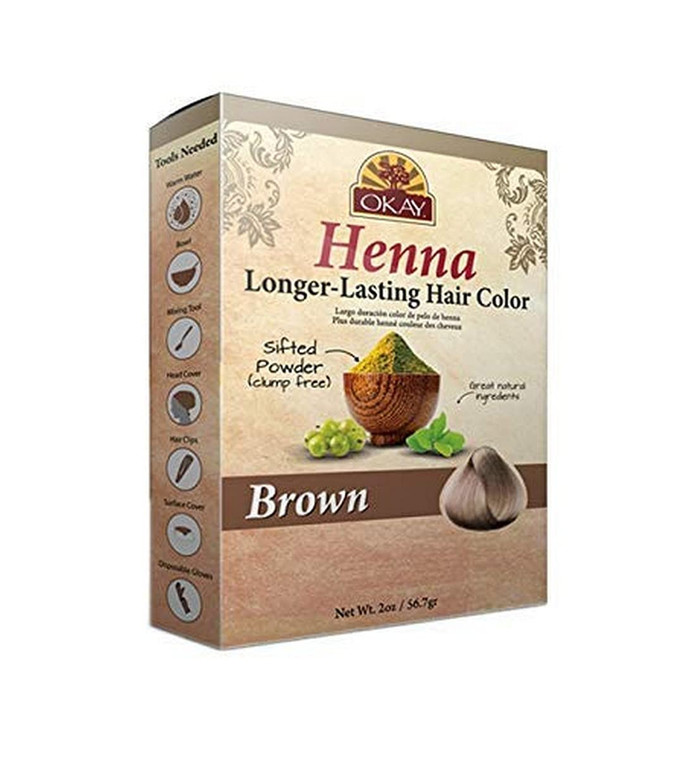 Okay Longer Lasting Henna Color, Brown, 2 Ounce