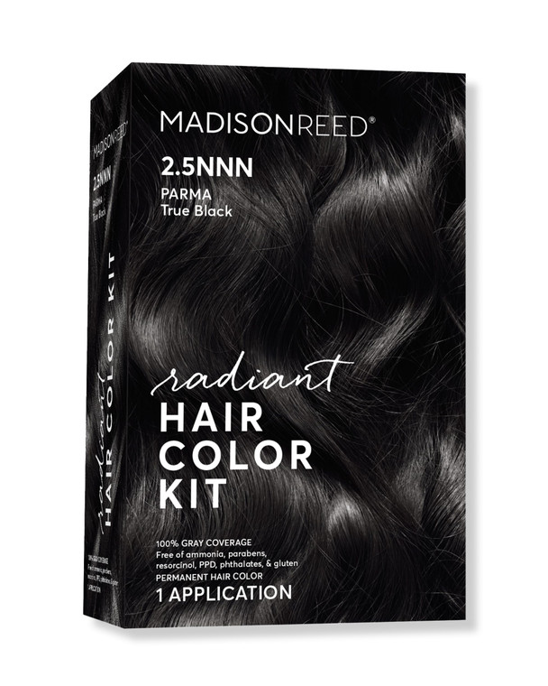 Madison Reed Radiant Hair Color Kit - 2.5NNN Soft Black (Parma Black), 100% Gray Hair Coverage Permanent Hair Dye for Resistant Grays | PPD-Free & Am