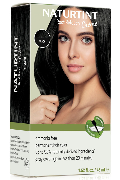 Naturtint Black Root Retouch Crème Permanent Hair Color - Ammonia Free, Conceal Grays, No Artificial Scent, 1.52 Fl Oz