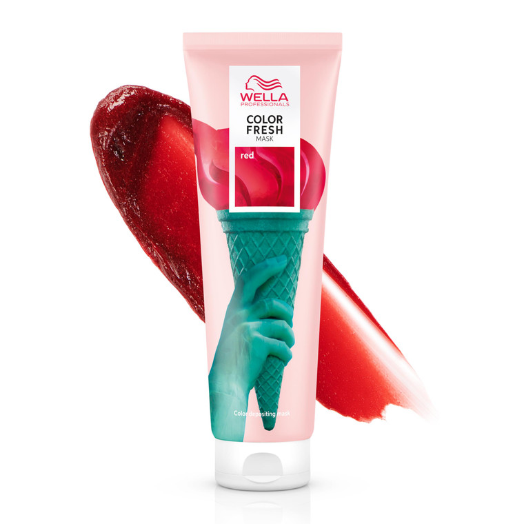 Wella Professionals Color Fresh Mask | Red, Vibrant Shade | Hair Color-Depositing Mask | Vegan Formula with Avocado Oil | Zero Damage | Silicone Free
