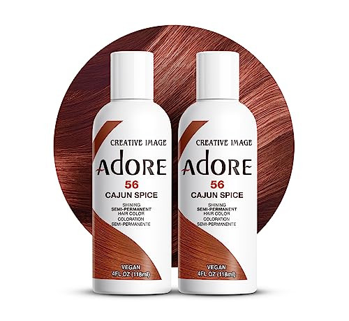 Adore Semi Permanent Hair Color (056 Cajun Spice) (2 Pack) | Vegan & Cruelty-Free Brown Hair Dye | No Ammonia, No Peroxide, No Alcohol | 4 Fl Oz