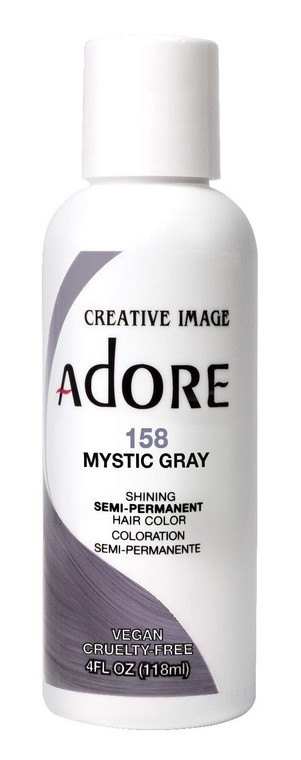 Adore Semi Permanent Hair Color - Vegan and Cruelty-Free Hair Dye - 4 Fl Oz - 158 Mystic Gray (Pack of 3)