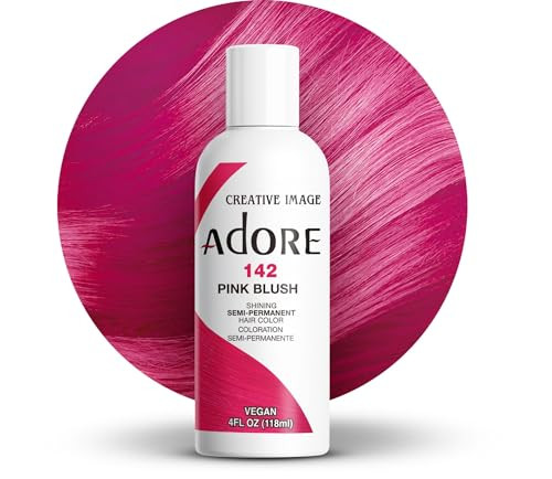 Adore Semi Permanent Hair Color (142 Pink Blush) | Vegan & Cruelty-Free Pink Hair Dye | No Ammonia, No Peroxide, No Alcohol | 4 Fl Oz