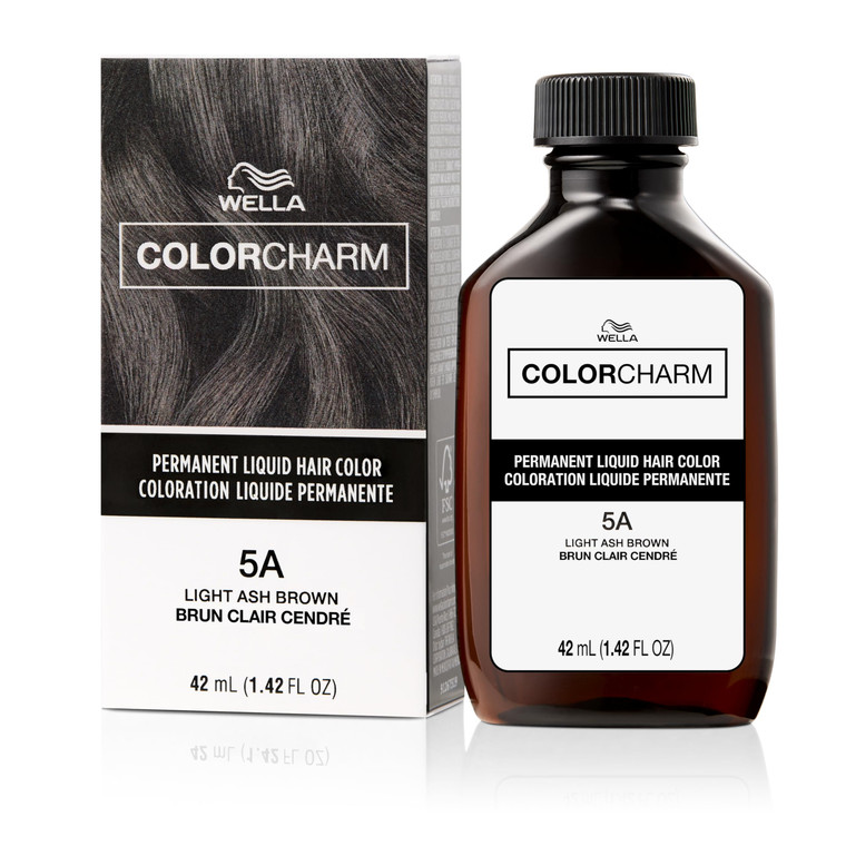 COLORCHARM Permanent Liquid Hair Color for Gray Coverage| 5A Light Ash Brown | 1.4 Fl Oz