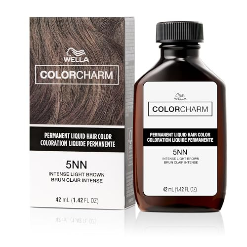 COLORCHARM Permanent Liquid Hair Color for Gray Coverage| 5NN Intense Light Brown | 1.4 Fl Oz