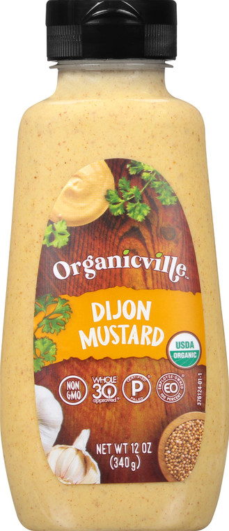 Organicville Dijon Mustard - Mustard Dijon Organic, Dijion Mustard, Vegan, Gluten Free, Paleo, Whole 30, USDA Organic, Non-GMO, Keto Mustard, Dijon M