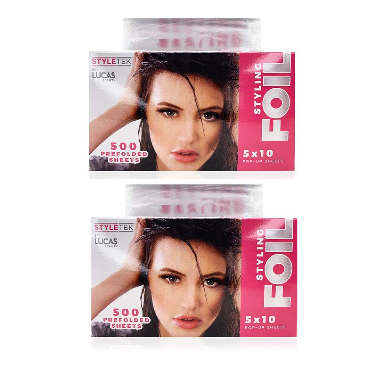 STYLETEK Salon Textured Foil 5" x 10" 500 Prefolded Sheets HC-06115-500 (2 Pack)