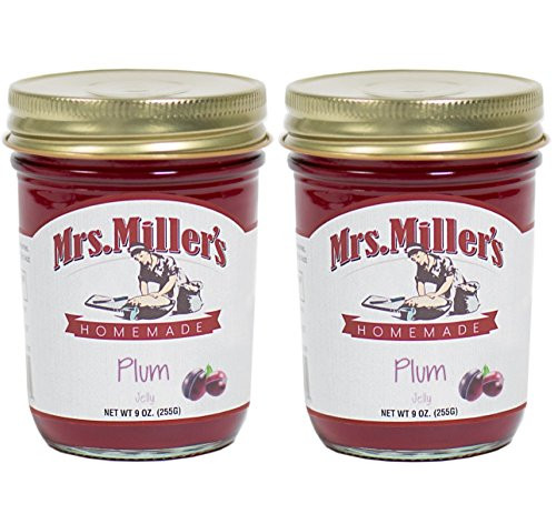 Mrs. Miller's Amish Homemade Plum Jelly, 8 oz - Pack of 2 (Boxed)