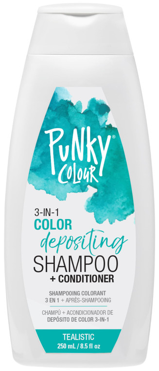 Punky Colour 3-in-1 Color Depositing Hair Cleanser & Conditioner, 8.5 fl oz. (Tealistic)
