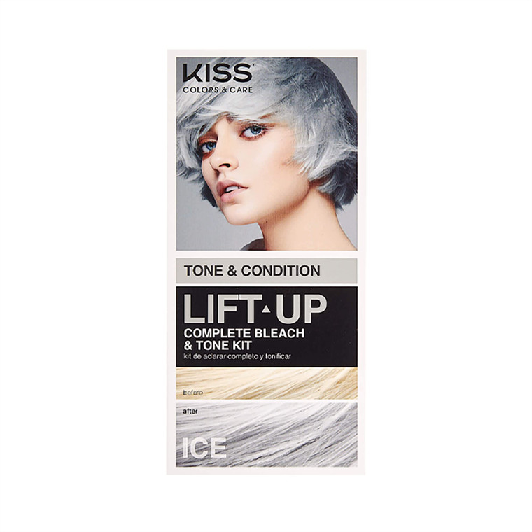 KISS Lift Up Complete Hair Bleach Kit with Revitalizing Plex Serum to Protect from Damage, Maximum Strength to Lighten Dark or Resistant Hair, Comple